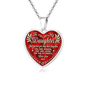 FAYERXL Personalized Heart Pendant Necklace Gift Ideas to My Daughter/Wife/Mom/Girlfriend. now 70...