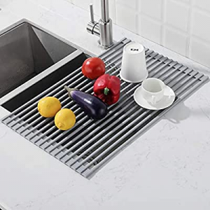 50.0% off JZBRAIN Roll Up Dish Drying Rack (20.4" x 12.7") Over The Sink Roll Up Dish Drainer Mult..