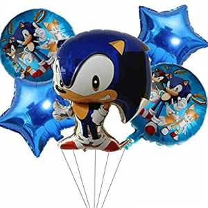 5 pcs Party Balloons for Sonic the Hedgehog now 61.0% off , Sonic the Hedgehog Party Supplies, Kid..