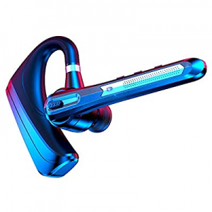 Bluetooth Earpiece V5.0 Wireless Bluetooth Headset, Dual-Mic Blue tooth Earphones Noise Cancelling E