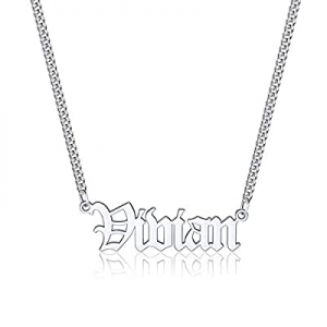 Iefil Custom Name Necklace Personalized now 70.0% off , Stainless Steel Old English Custom Name Ne..