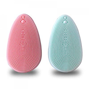 2pcs (Pink+Blue) Silicone Face Brush, Super Soft Manual Facial Cleansing Brush Pad, Face cleanser Br