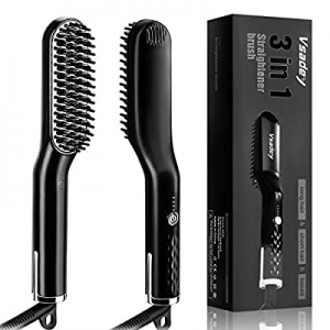 Beard Straightener for Men, VSADEY Beard Straightening Brush Premium Anti-Scald Electric Ionic Heate