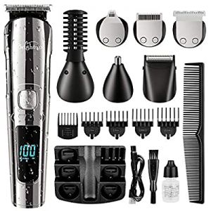 Brightup Beard Trimmer Kit, Hair Clippers for Men, Cordless Body Mustache Nose Ear Facial Hair Cutti