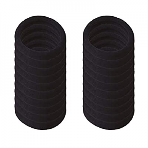 Hair Ties Seamless Hair Bands 4 mm Thick Black Ponytail Holders Hair Accessories No Crease Damage (B