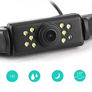 Backup Camera for Car Pickup Trucks SUVs Vans RVs License Plate Rearview Camera 9 LED Night Vision P