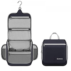 Gonex Hanging Toiletry Bag, Travel Organizer Bag for Makeup and Toiletries, Men and Women Purplish B