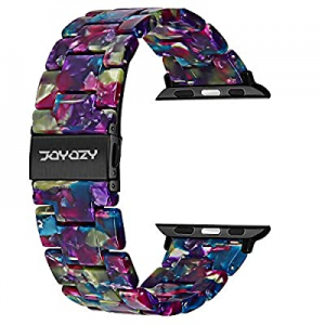 Joyozy Compatible with Apple Watch Bands 42mm 44mm, Colorful Purple Green Classy Resin Band Replacem