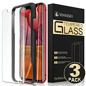 Tempered Glass Screen Protector for iPhone Xr, iPhone 11, Fingerprint-Resistant with Guide Frame/Eas