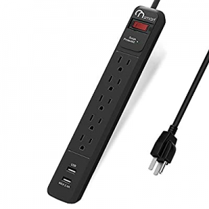 ONSMART USB Power Strip Surge Protector with 5AC outlets & 2 USB Ports, 600J Surge Protection, 15A O
