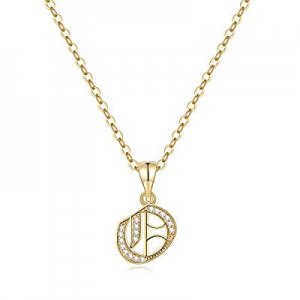 One Day Only！55.0% off Iefil Gold Initial Necklaces for Women Girls - 14k Gold Filled Dainty Cubic..