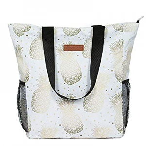 Dapper&Doll Pineapple Beach & Tote Bag Gifts for Women - Waterproof Zipper Top for Boat & Pool now..