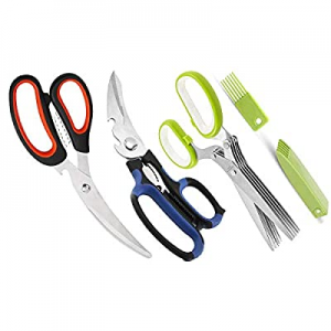 Kitchen Shears now 50.0% off , 3-Pack Premium Heavy Duty Shears Ultra Sharp Stainless Steel Multi-..