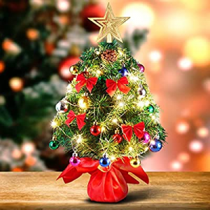 INAROCK Tabletop Mini Christmas Tree now 40.0% off , 20 Inch Artificial Christmas Tree with 35 LED..