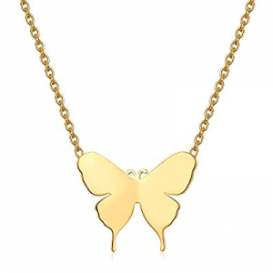 3UMete 18K Gold Butterfly Necklace now 62.0% off ,Butterfly Necklaces for Women,Dainty Tiny Butter..