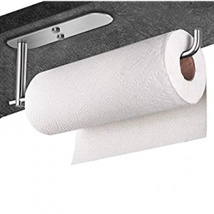 One Day Only！Huzz Paper Towel Holder Under Cabinet Mount Kitchen - Self Adhesive Paper Towels Hold..