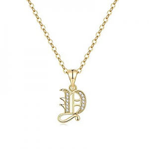 One Day Only！75.0% off Iefil Gold Initial Necklaces for Women Girls - 14k Gold Filled Dainty Cubic..