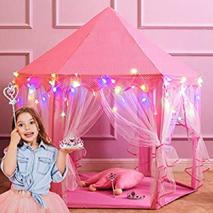 Princess Castle Play Tents for Girls now 40.0% off , Kids Play Tent with Star Lights, Bonus Prince..