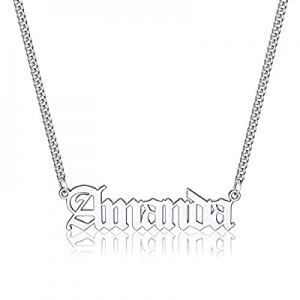Iefil Custom Name Necklace Personalized now 60.0% off , Stainless Steel Old English Custom Name Ne..