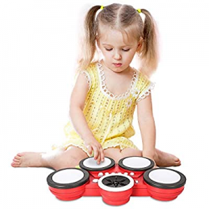 45.0% off TWFRIC Kids Drum Set Electronic Hand Drum Set Musical Drum Kit for Kids Education Learni..