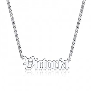 Iefil Custom Name Necklace Personalized now 60.0% off , Stainless Steel Old English Custom Name Ne..