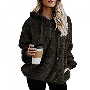 One Day Only！TOPIA STAR Womens Oversized Sherpa Pullover Hoodie with Pockets Fuzzy Fleece Sweatshi..