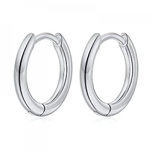 One Day Only！S925 Sterling Silver Post Hoop Huggie Earrings for Women now 50.0% off , 14K Gold Fil..