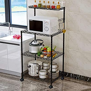 50.0% off LENTIA 4-Tier Baker’s Rack Microwave Stand Kitchen Oven Rack with Wire Mesh Shelves 4-Si..