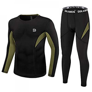 40.0% off DIKAMEN Men's Thermal Underwear Fleece Lined Performance Fleece Tactical Sports Shapewea..