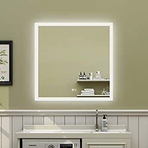 ExBrite LED Bathroom Mirror now 15.0% off , 35 x 35 inch, Anti Fog, Dimmable, Touch Button, Slim,9..