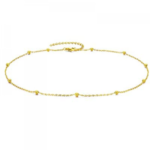EEPIRR Minimalist 18K Gold Plated Choker Necklace-Thin Bead Heart Star Ball Necklace now 65.0% off..