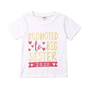 Gaono 2020 Baby Girl Clothes Outfit Big Sister Letter Print T-Shirt Top Blouse Shirts now 60.0% off 
