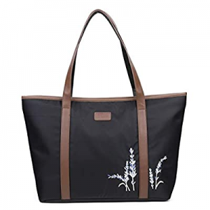 Ulgoo Large Carry on Tote Bag Oxford Duffel Women Laptop Handbag (Black) now 50.0% off 