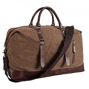 Ulgoo Travel Duffel Bag Canvas Bag PU Leather Weekend Bag Overnight now 40.0% off 
