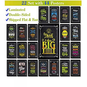 22 Set 44 Posters - Laminated - V1 - Motivational Posters for Classroom & Office Decorations - Ins..
