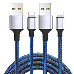 One Day Only！iPhone Charger Cable now 50.0% off , Moallia 2 Pack 6 Feet Extra Long Nylon Braided F..