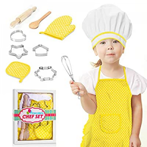 ATOPDREAM Kids Apron for Age 3-7 Chef Cooking Supplies 10 Pcs - Great Gifts for Kids now 42.0% off 