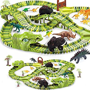 One Day Only！Dinosaur Toys for Kids Gift now 40.0% off ,280pcs Dinosaur Theme World Race Toy with ..