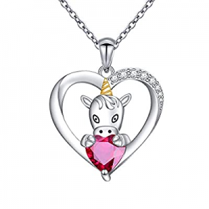 Sterling Silver Forever Love Cute Animal Heart Pendant Necklace for Women Girlfriend Daughter Moth..
