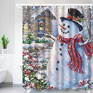 Diamerd Merry Christmas Shower Curtain for Bathroom now 60.0% off , 7272 Inch Waterproof Polyster ..