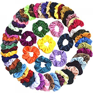 Mcupper 60 Pcs Hair Scrunchies Velvet Elastic Hair Bands Scrunchy Hair Ties Ropes Scrunchie for Wome
