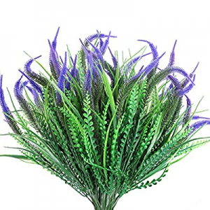 Yincimar 6 PCS Artificial Flowers Outdoor now 50.0% off ,Purple Fake Plants Shrubs Indoor Outdoor ..
