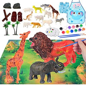 AINOLWAY 33Pcs Animals Painting Kits for Kids now 51.0% off , Paint Your Own Animal Toys Figurines..