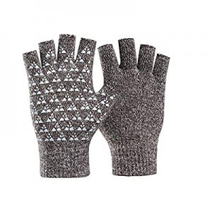 15.0% off Unisex Fingerless Winter Gloves Women’s Men’s Half Finger Work Knit Gloves Compression A..