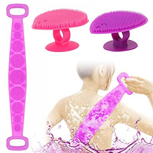 [30 inch/76cm] Silicone Body Scrubber Set,[1+2 Pack] Silicone Back Scrubber For Shower,Bath Body Bru