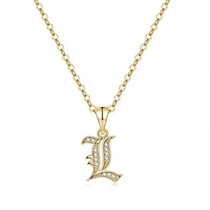 One Day Only！50.0% off Iefil Gold Initial Necklaces for Women Girls - 14k Gold Filled Dainty Cubic..
