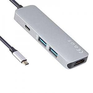 USB-C to HDMI Multiport Adapter - VCOM 4-in-1 Type C Data Hub with 4K HDMI Output, 2 USB 3.0 Ports, 