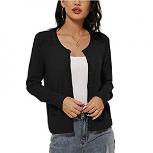 55.0% off Arach&Cloz Women's Casual Long Sleeve Button Down Cardigan Knitwear Crew Neck Solid Colo..