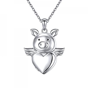 925 Sterling Silver Cremation Jewelry Memorial Ashes Keepsake Pig Urn Necklace now 50.0% off 
