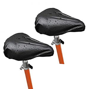 Waterproof Bike Saddle Cover now 50.0% off , Bicycle Seat Rain Cover with Elastic Band, 2Packs Bla..